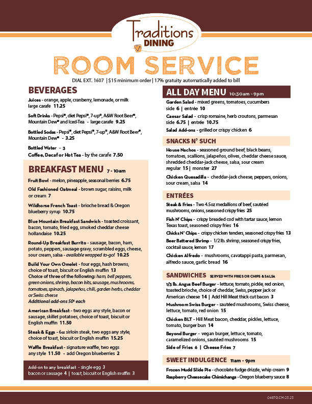 Traditions Room Service Menu 3-23